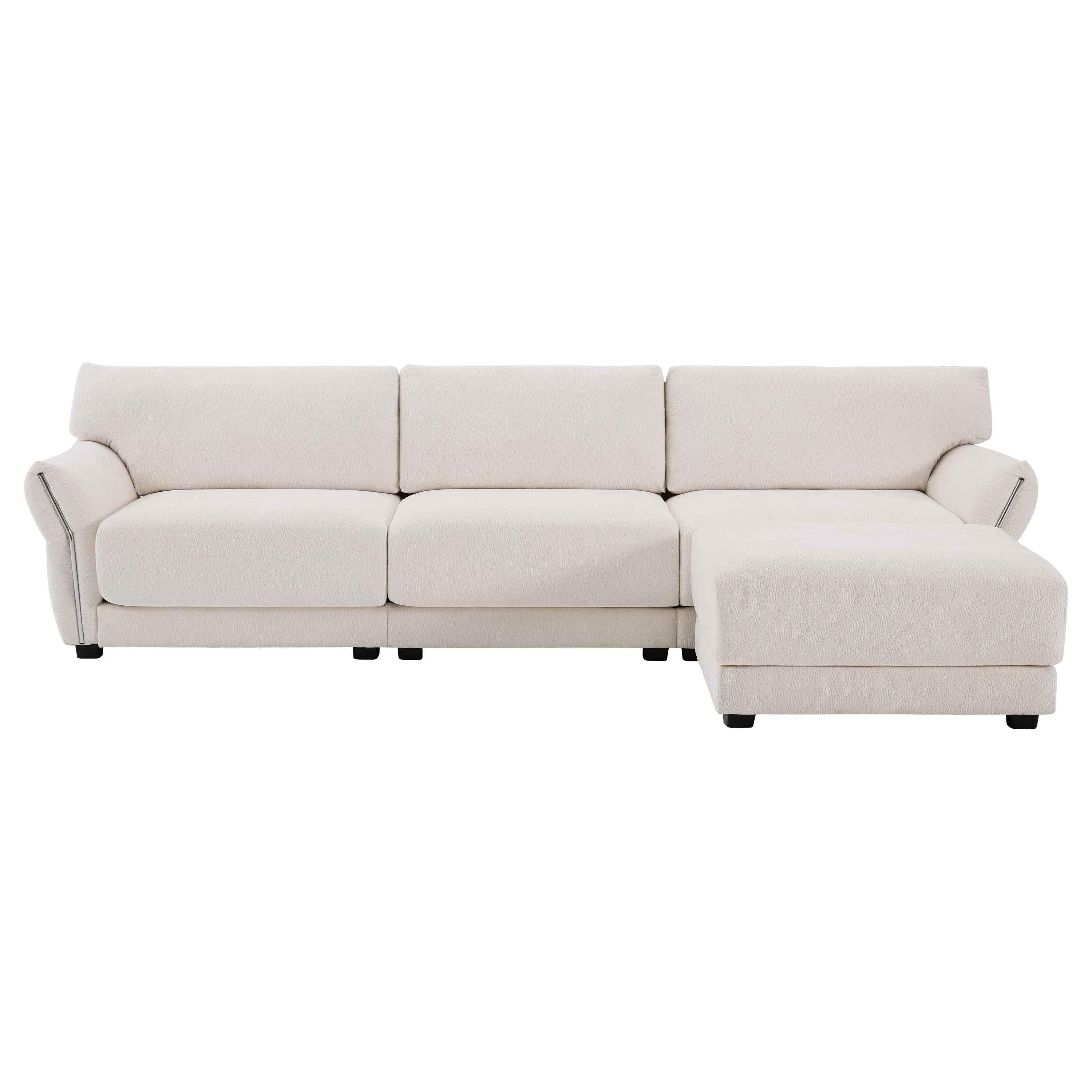 110' Modular Sectional Sofa, L-Shape with Extra-Wide Seat Cushion, USB