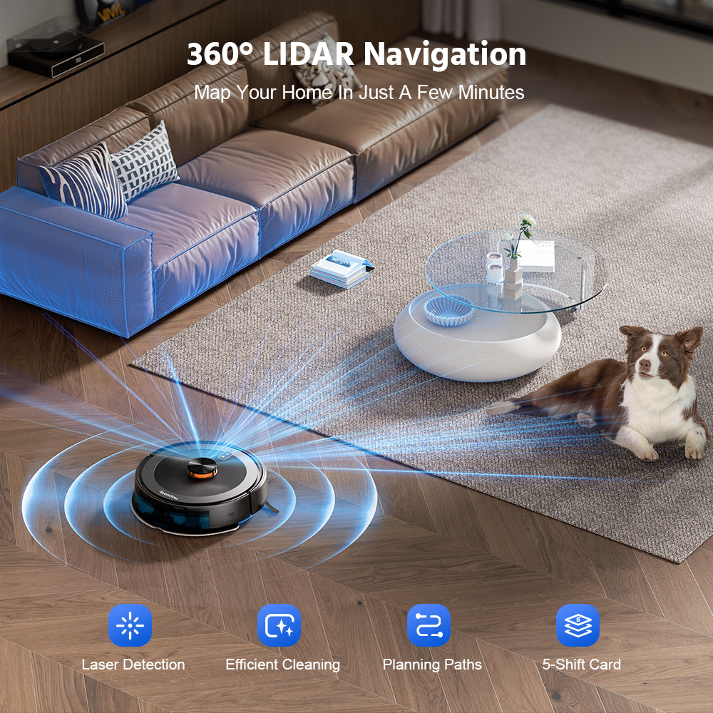 Teendow D10S MAX, Robot Vacuum Cleaner with Self-Emptying Dustbin and Mopping Function