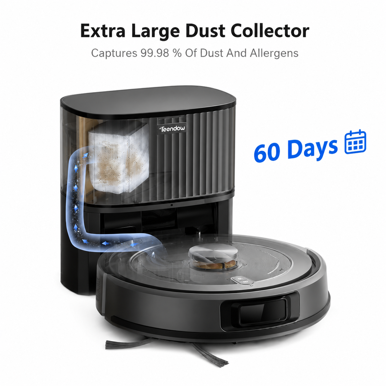 Teendow D10S MAX, Robot Vacuum Cleaner with Self-Emptying Dustbin and Mopping Function