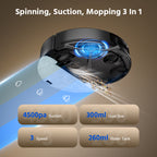 Teendow D10S MAX, Robot Vacuum Cleaner with Self-Emptying Dustbin and Mopping Function