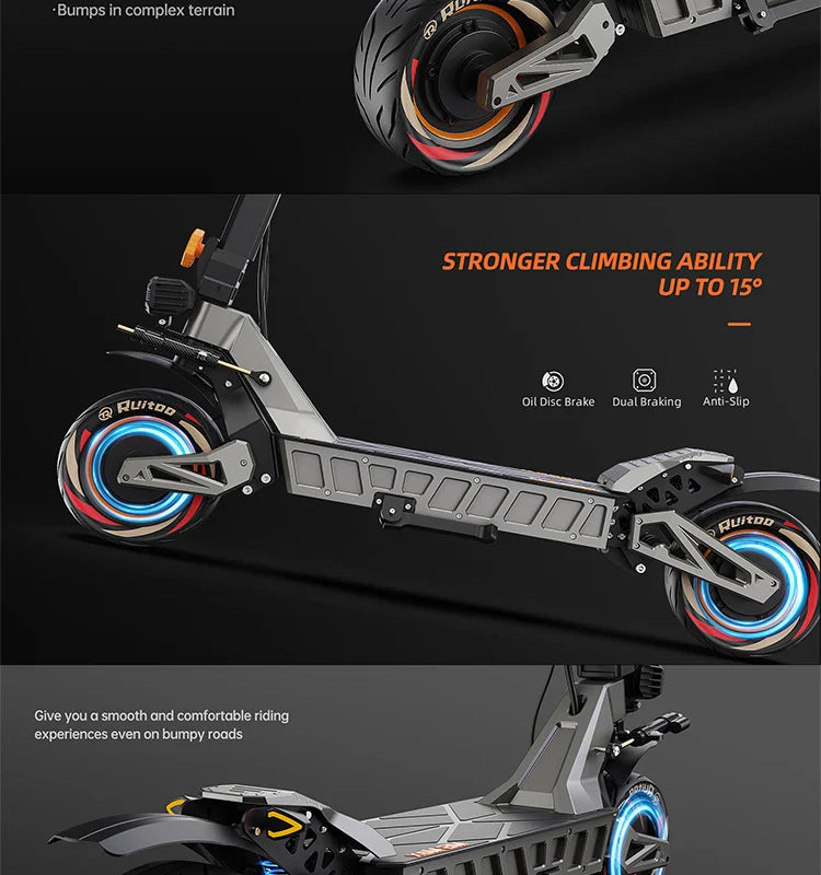 M6 Max Dual Motor Scooter - 5600W, 60V, Fast Charging