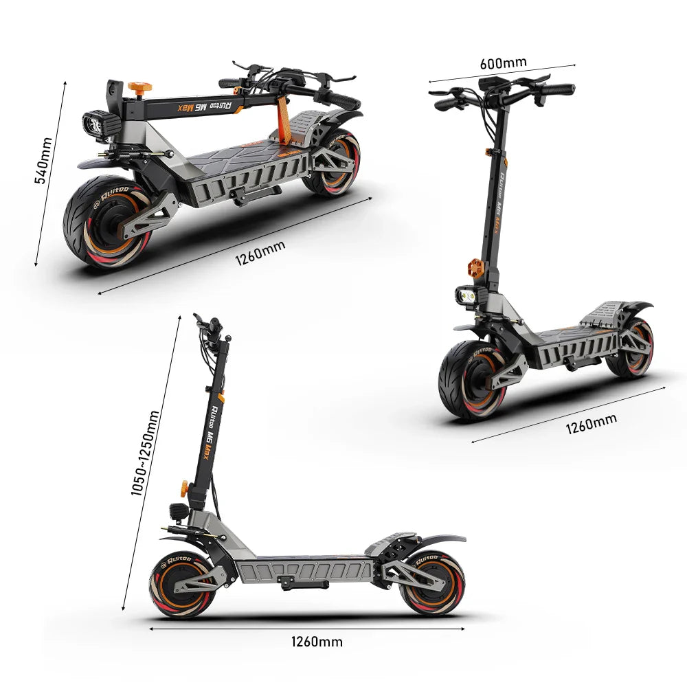 M6 Max Dual Motor Scooter - 5600W, 60V, Fast Charging
