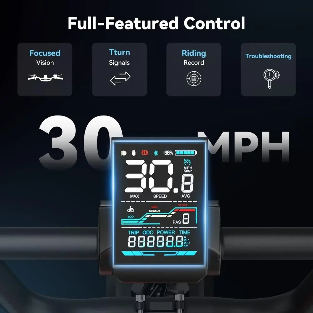 20" Fat Tire Full Suspension E-Bike - 30MPH Speed