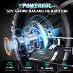 52V 750W Adult eBike - 17AH Battery, Top Speed 32km/h