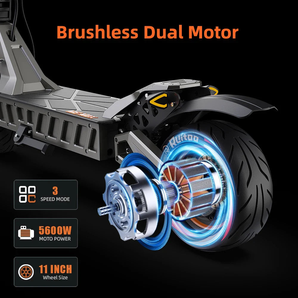 M6 Max Dual Motor Scooter - 5600W, 60V, Fast Charging