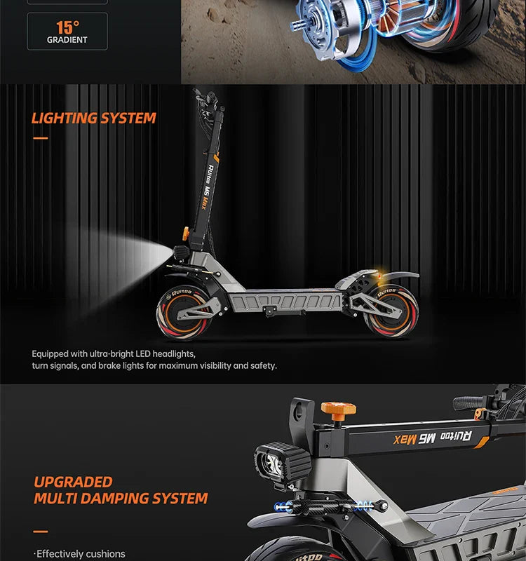 M6 Max Dual Motor Scooter - 5600W, 60V, Fast Charging