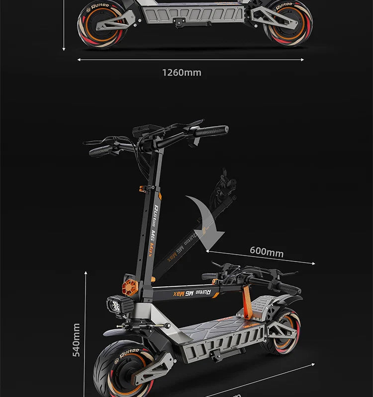 M6 Max Dual Motor Scooter - 5600W, 60V, Fast Charging