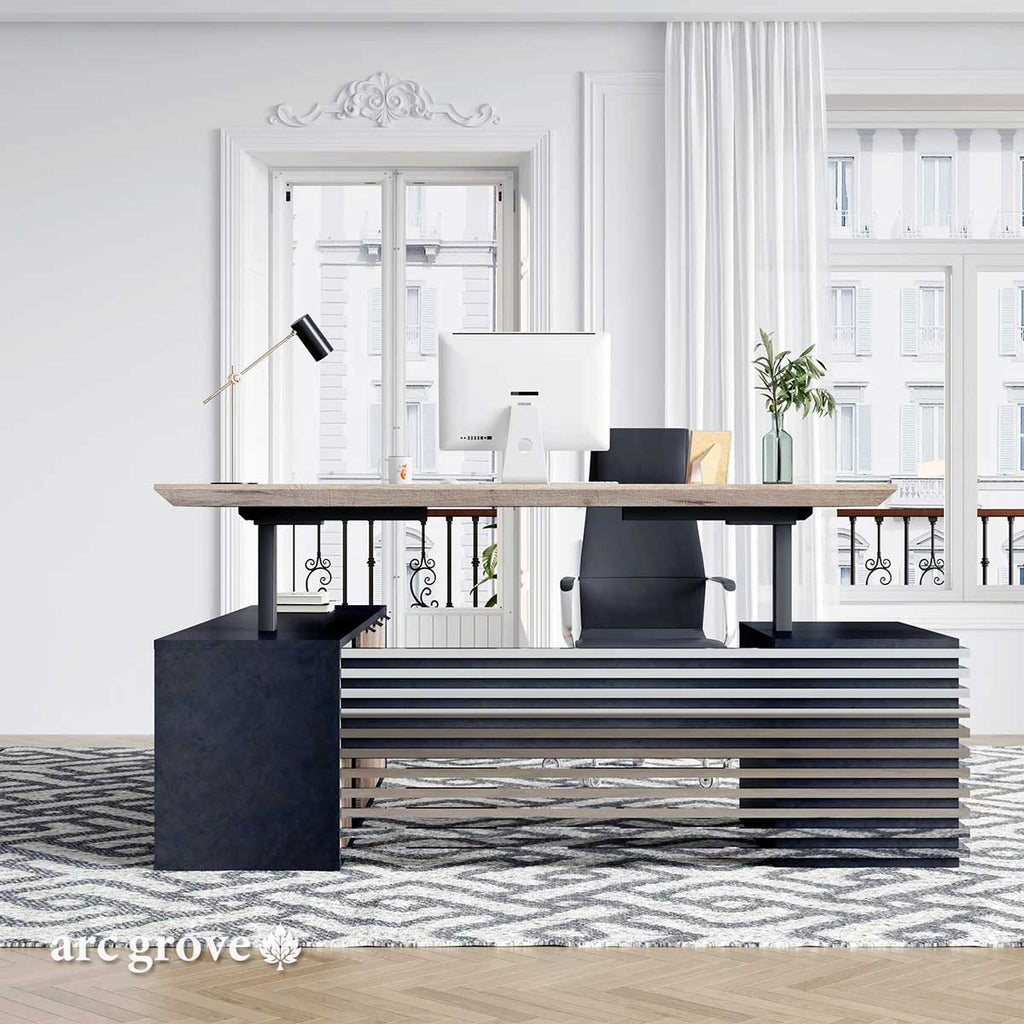 Anderson · L-Shaped Executive Standing Desk, Adjustable Height