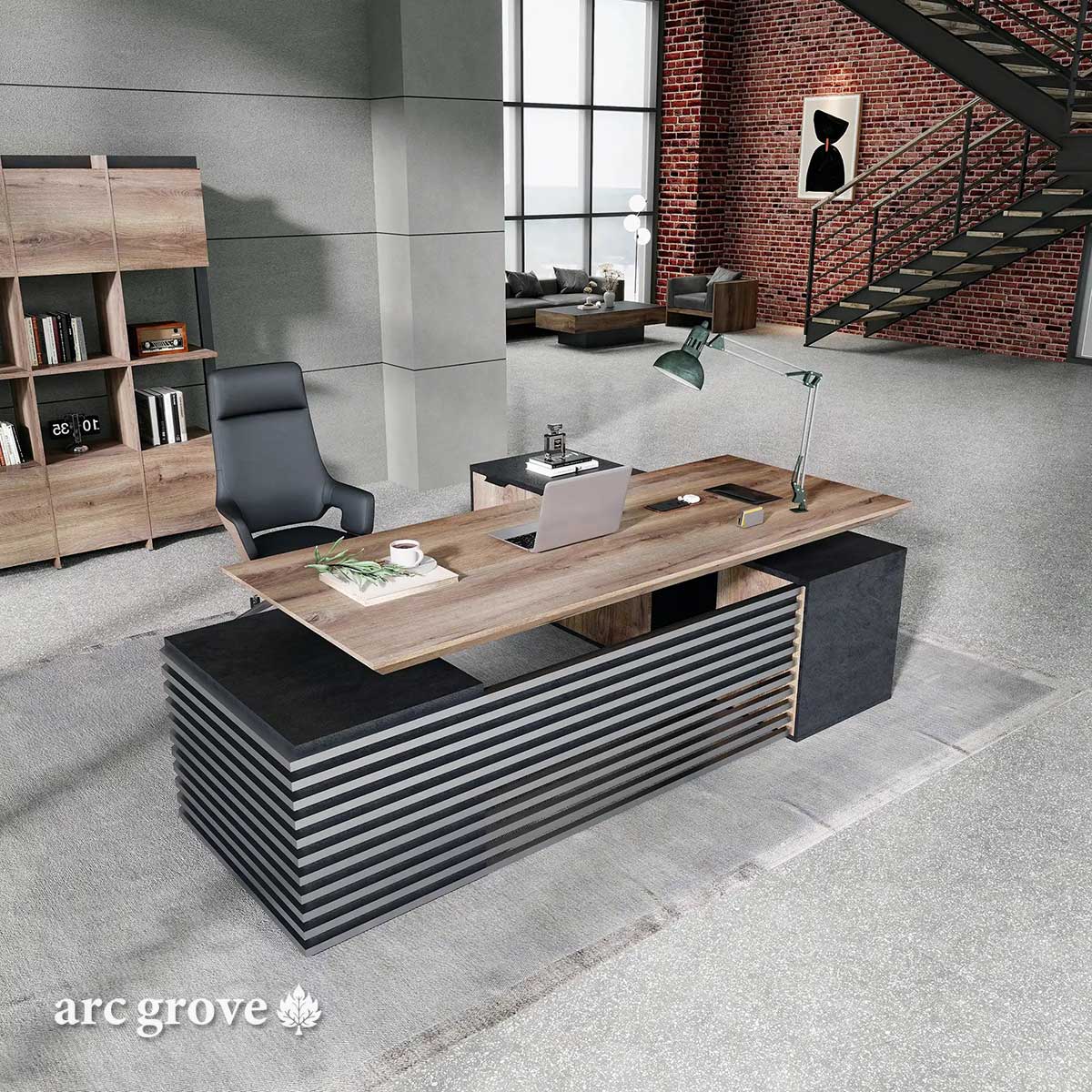Anderson · L-Shaped Executive Standing Desk, Adjustable Height