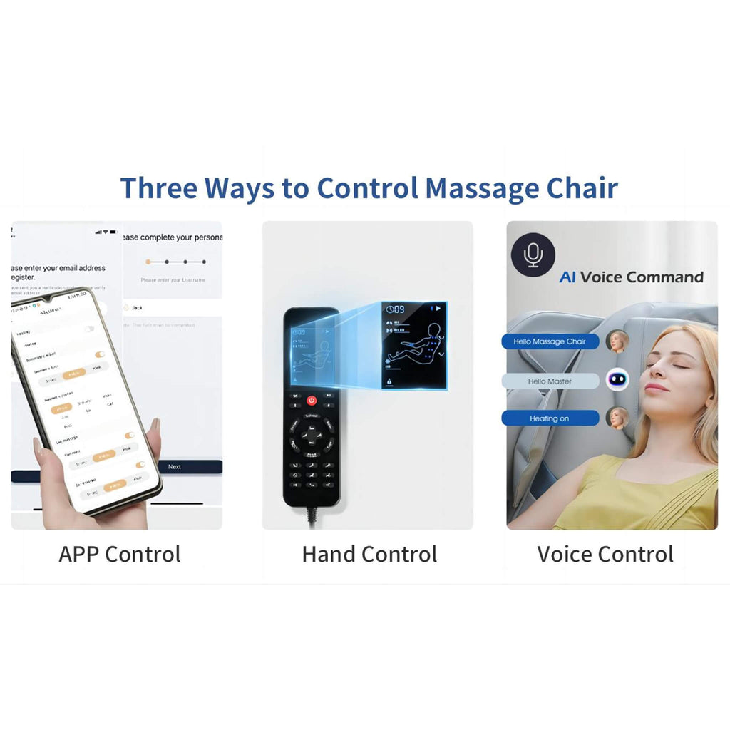 Bosscare Premium Full Body Zero Gravity Massage Chair With Ai Voice And App Control, Gray (SAK35970)