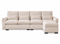 114.5"Modern Modular L Shaped Chenille Sofa Couch Reversible Ottoman