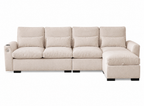 114.5"Modern Modular L Shaped Chenille Sofa Couch Reversible Ottoman