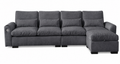 114.5"Modern Modular L Shaped Chenille Sofa Couch Reversible Ottoman
