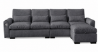 114.5"Modern Modular L Shaped Chenille Sofa Couch Reversible Ottoman
