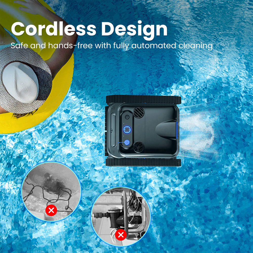 Heavy-Duty Cordless Wall Climbing Robotic Pool Vacuum Cleaner