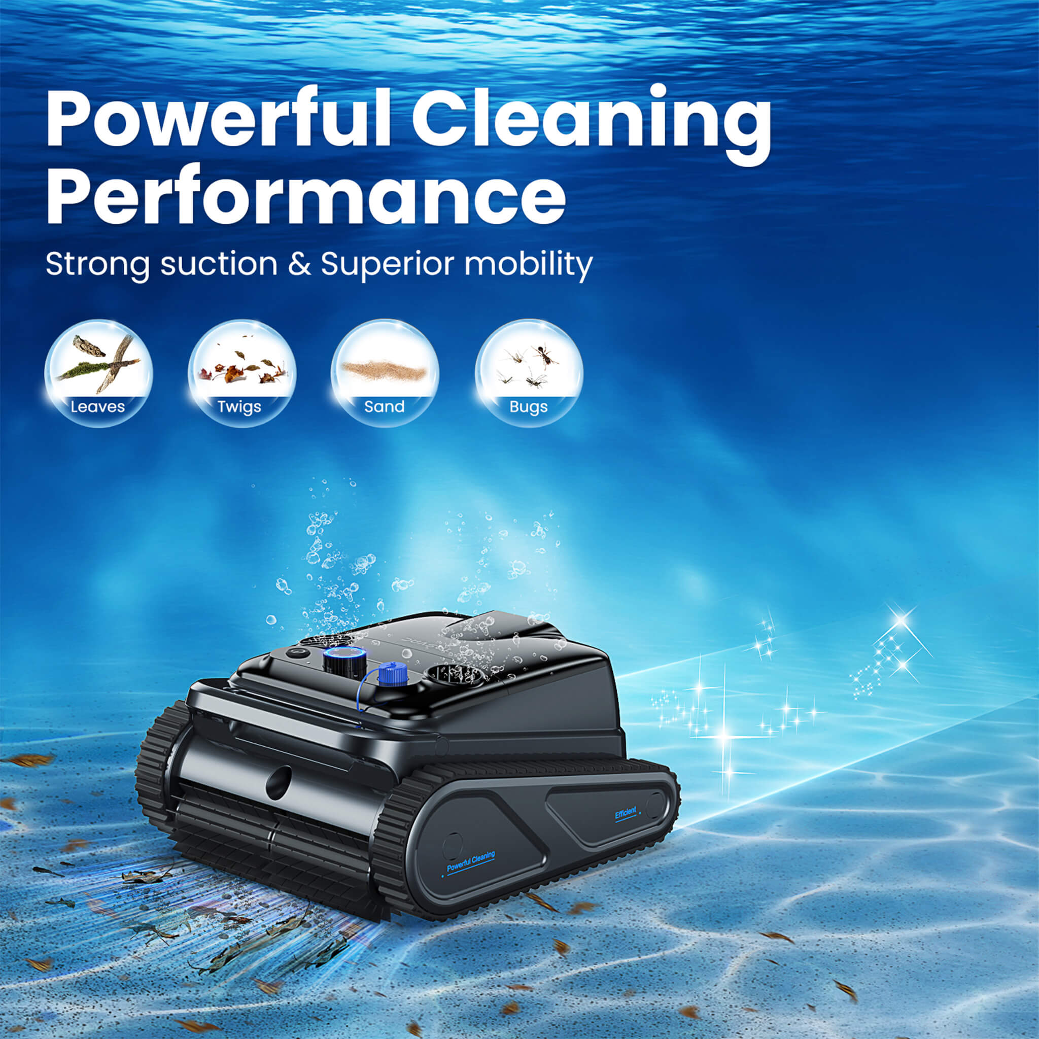 Heavy-Duty Cordless Wall Climbing Robotic Pool Vacuum Cleaner