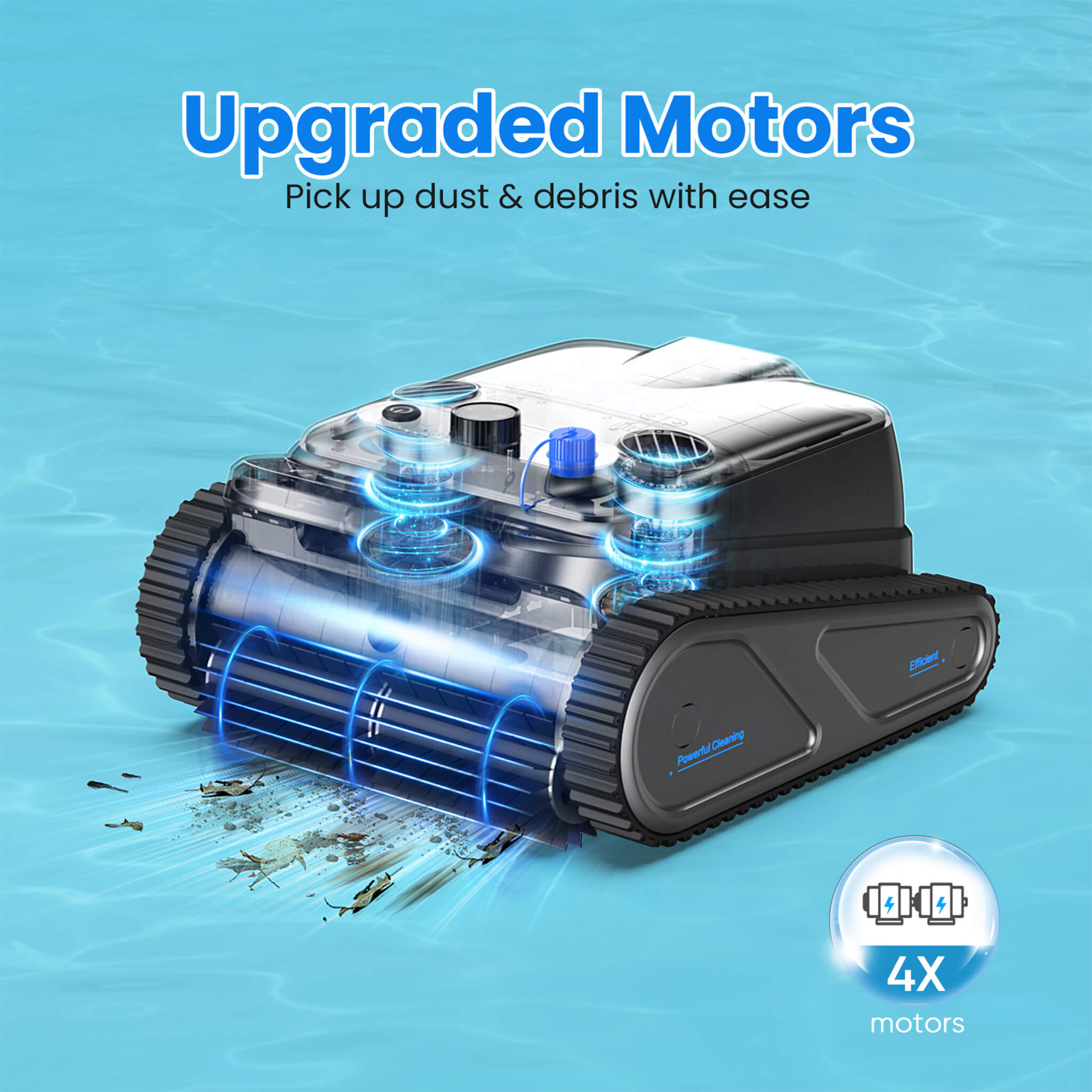 Heavy-Duty Cordless Wall Climbing Robotic Pool Vacuum Cleaner